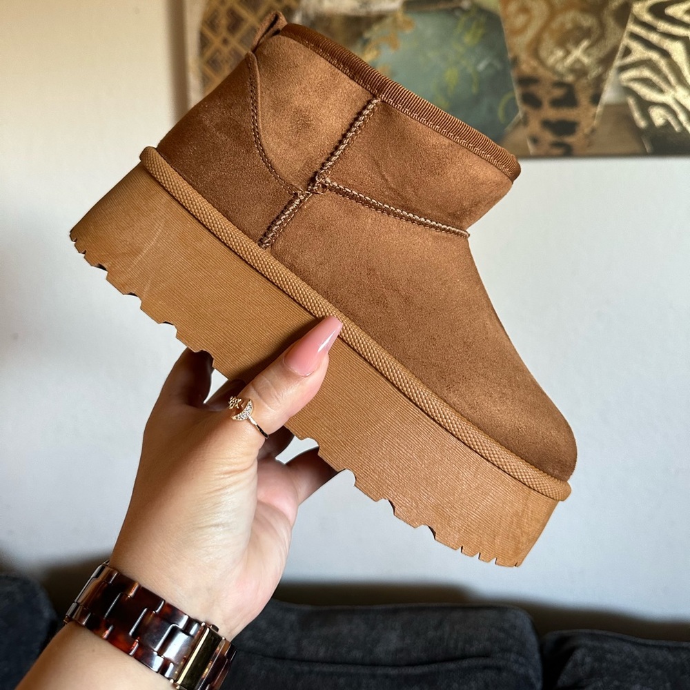 NWT!! WOMENS FUR LINED MINI STYLE WARM BOOTS - Picture 3 of 5